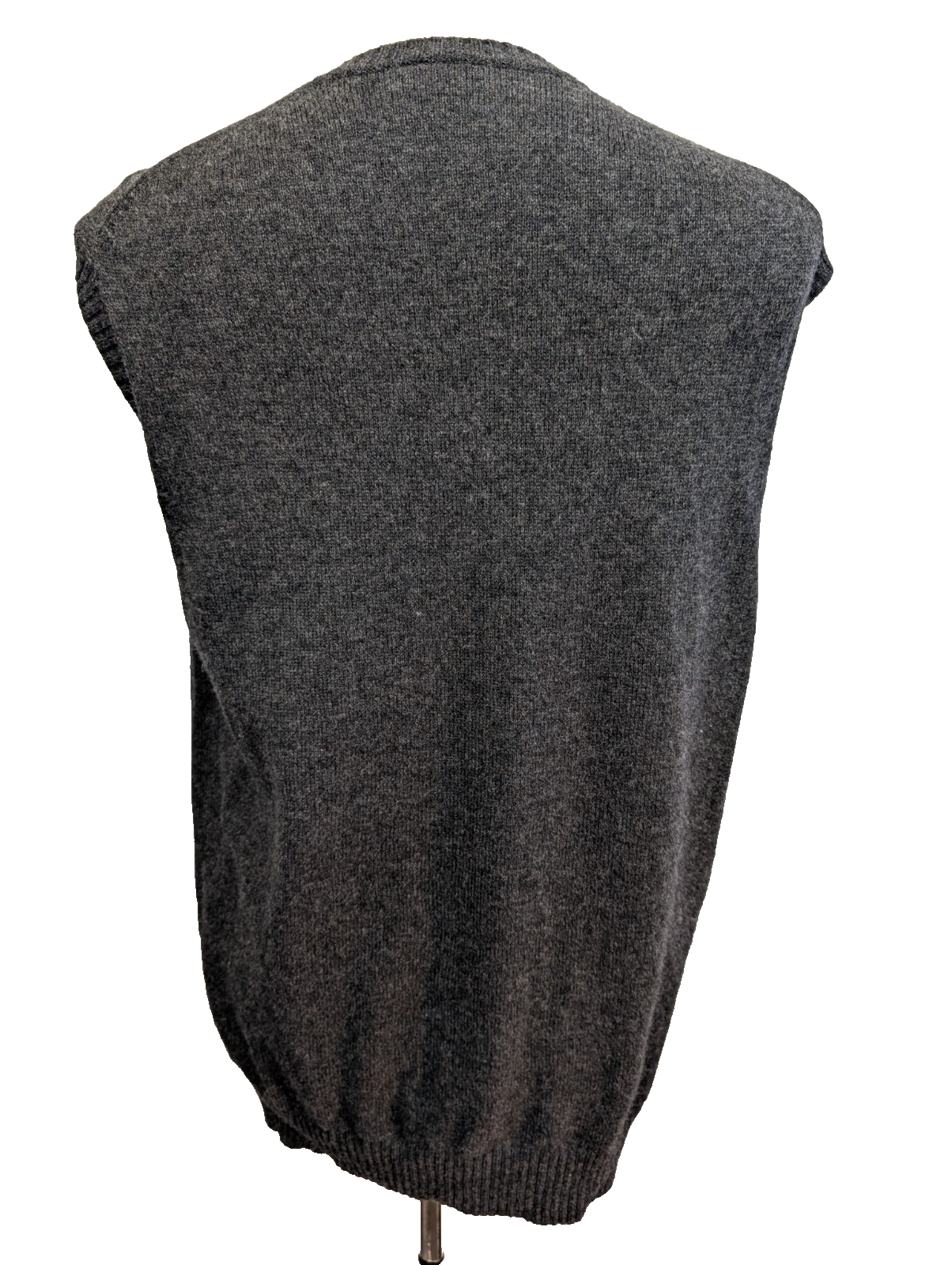 Pull sans Manche Nike Golf Col V Laine Gris Foncé Vintage Taille L