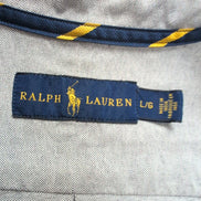 Chemise Ralph Lauren L Gris Clair Oxford Coton Logo Marron Manches Longues