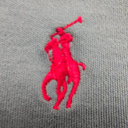 Polo Ralph Lauren Homme L Bleu Gris Chiné Logo Rouge Polo Manches Courtes