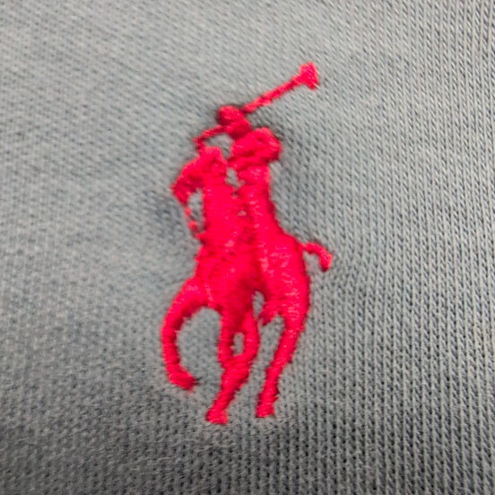 Polo Ralph Lauren Homme L Bleu Gris Chiné Logo Rouge Polo Manches Courtes