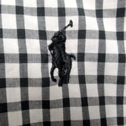 Chemise Polo Ralph Lauren XL Yarmouth Carreaux Noir Blanc Coton Logo Noir