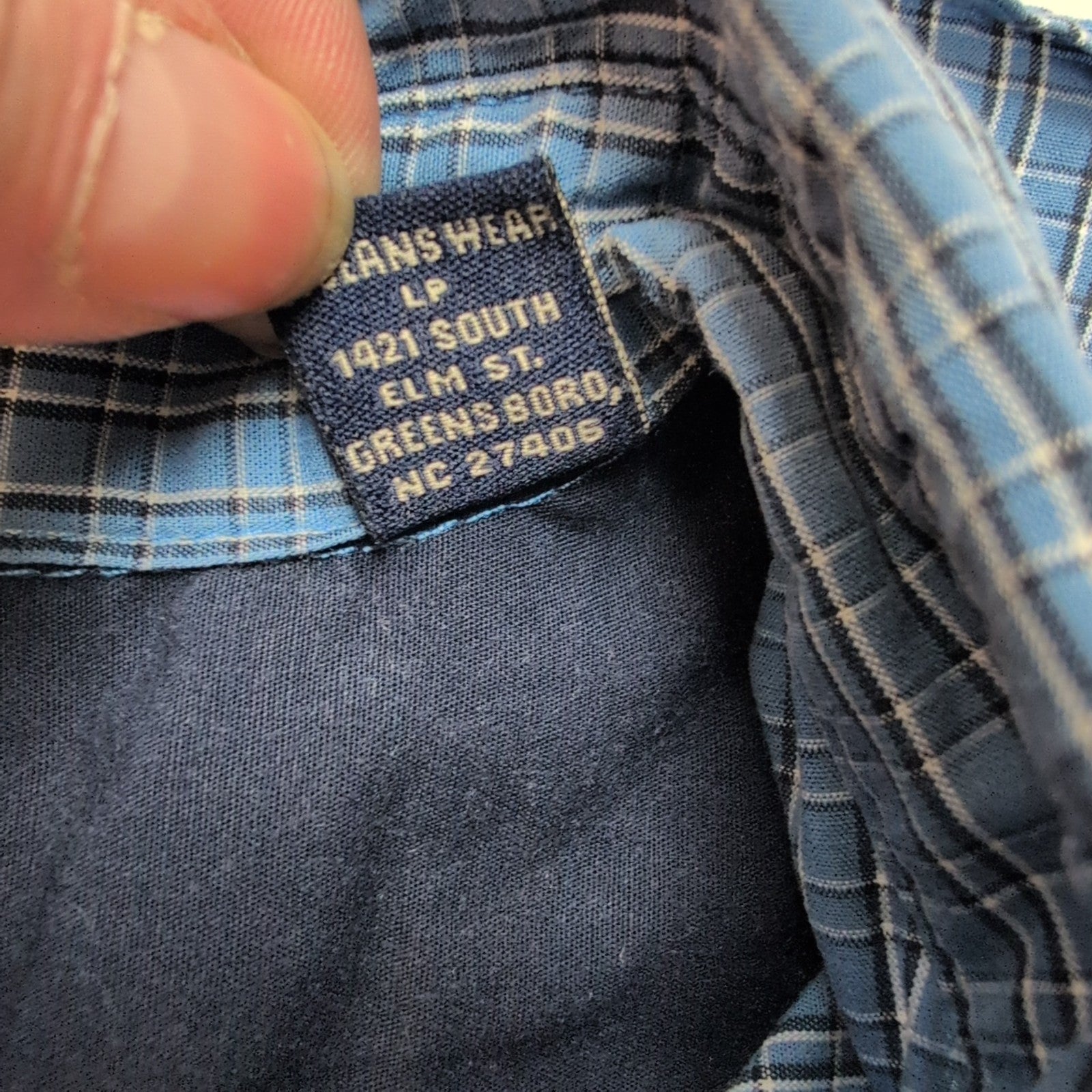 Chemise WRANGLER Homme L Bleue à Carreaux Wrinkle Resistant Poche