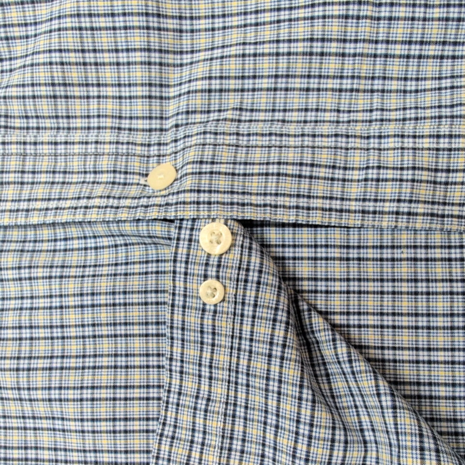 Chemise CHAPS noire et jaune à carreaux manches courtes taille XL #15e