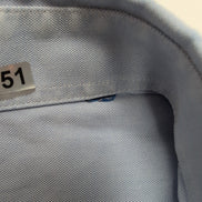 Chemise Burberry L/XL Bleu Clair Logo Brodé Boutons Gravés Coton Manches longues