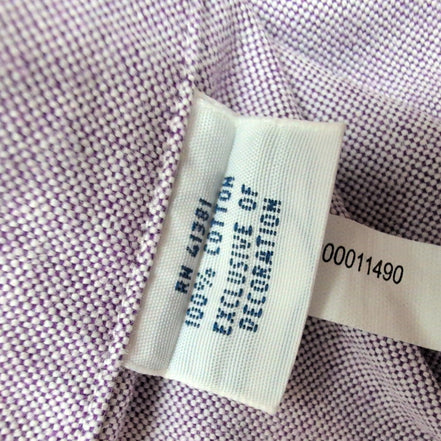 Chemise Ralph Lauren XL Violette Unie Logo Marron Manches Longues