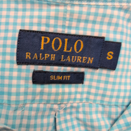 Chemise Polo Ralph Lauren Slim Fit S Sans Manches Bleu Turquoise