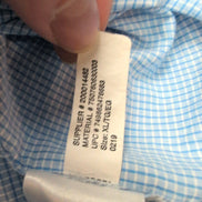 Chemise Chaps bleu ciel à petits carreaux avec poche et logo manches courtes XL