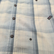 Chemise Patagonia L Bleu Carreaux Bio 65% Polyester 35% Coton Manches courtes