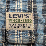 Chemise LEVI'S Homme XXL/3XL Bleue à Carreaux Boutons Métal Modèle Rare