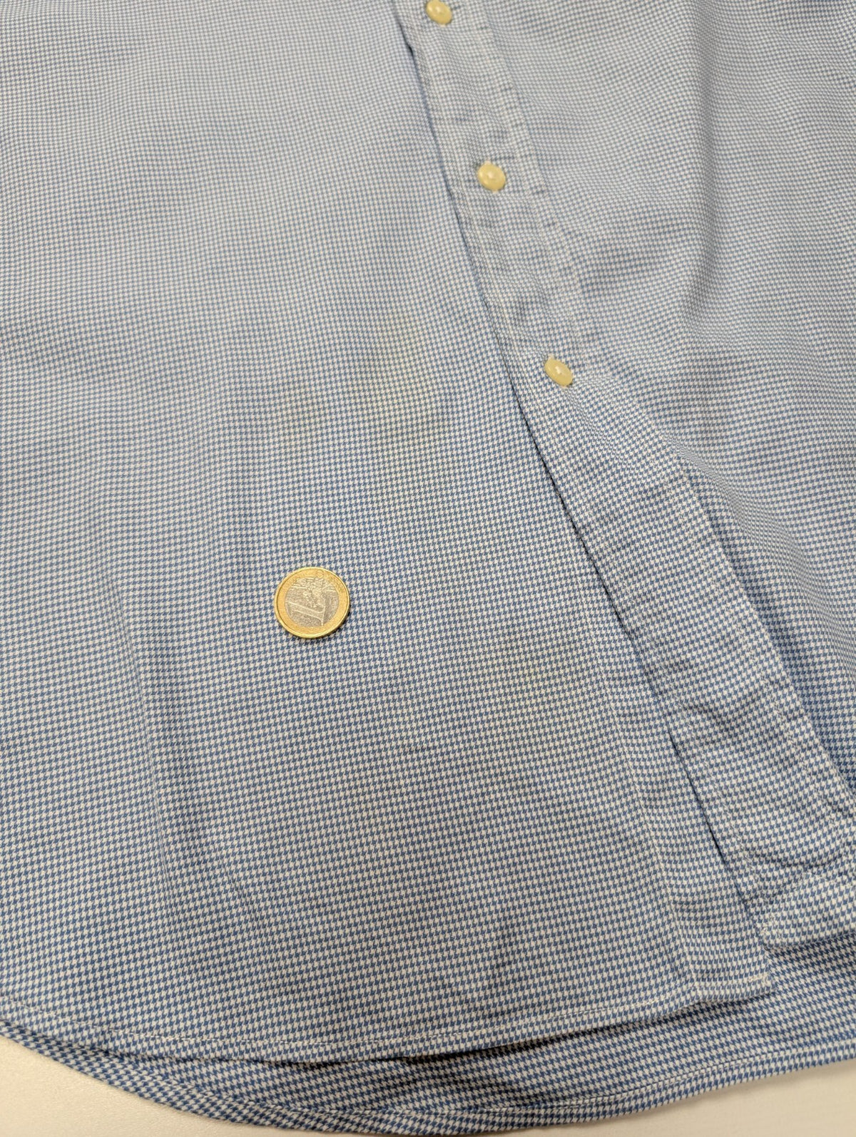 Chemise Polo Ralph Lauren Shirt L Classic Fit Pied-de-poule Bleu Button Down