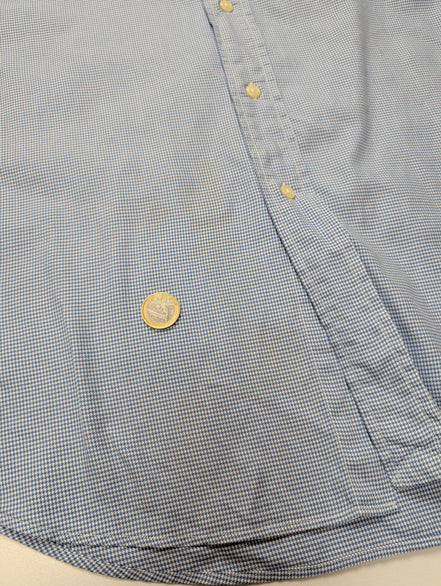 Chemise Polo Ralph Lauren Shirt L Classic Fit Pied-de-poule Bleu Button Down