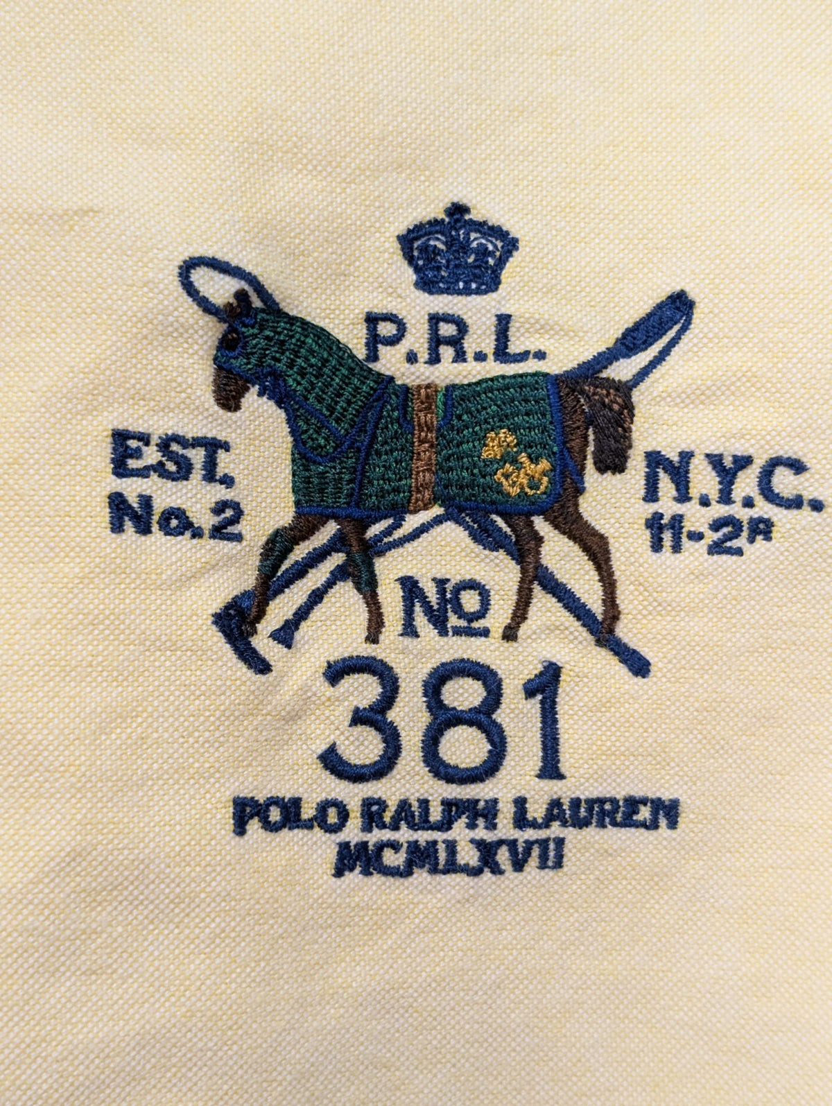 Chemise Ralph Lauren Shirt XL Mercer Oxford Jaune Big 3 Broderie PRL 381