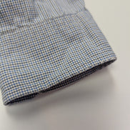 Chemise Polo Ralph Lauren Shirt S Custom Fit Micro-Carreaux Bleu Blanc Button Do