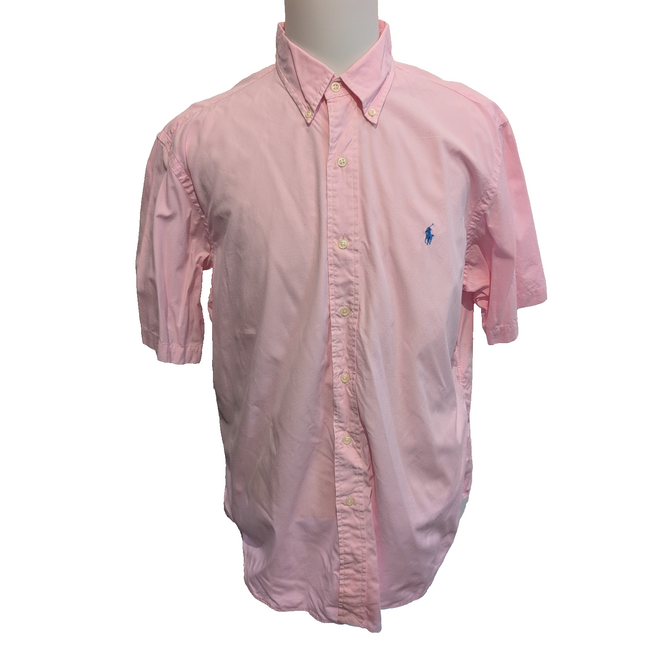 Chemise Polo Ralph Lauren Shirt XL Rose Classic Fit Manches Courtes Button Down