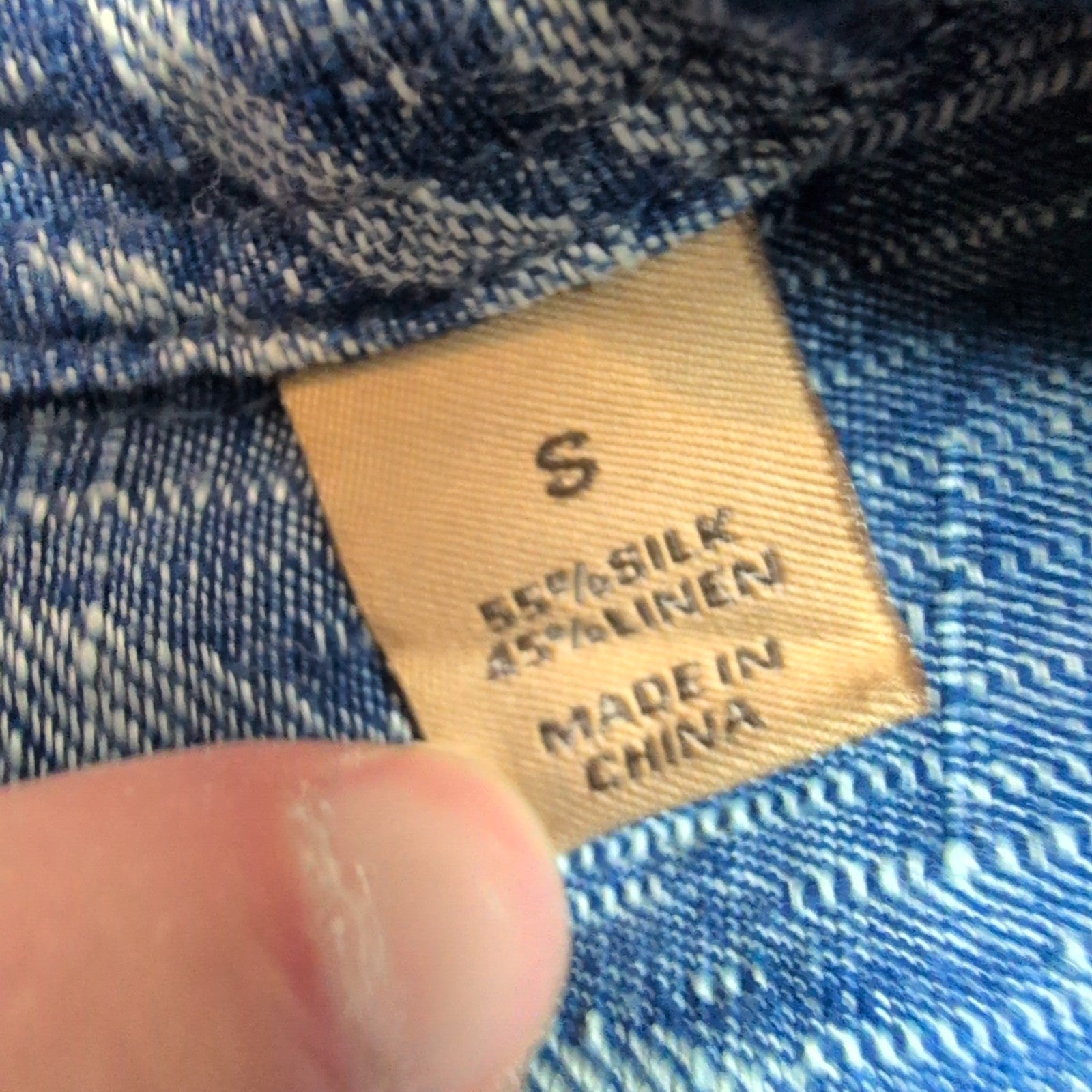 Chemise Hawaïenne Tasso Elba Soie Lin Bleu Motif Feuillage S
