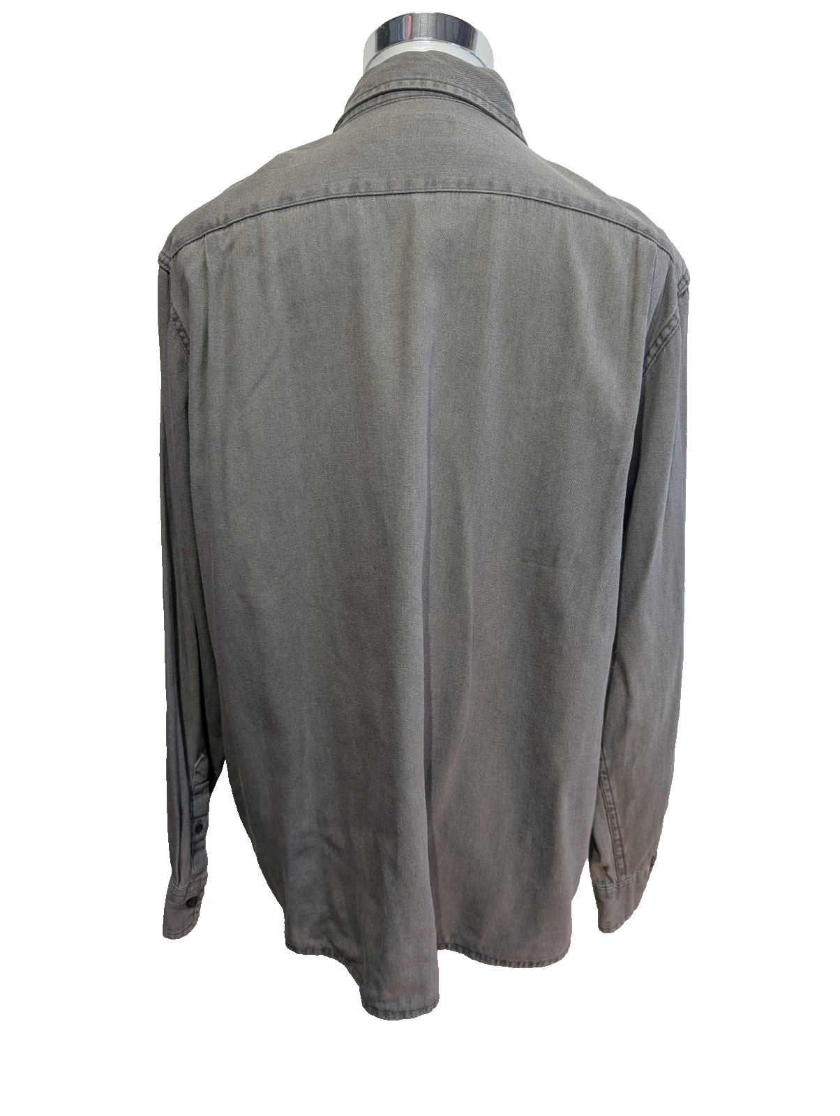 CHEMISE WRANGLER VINTAGE XL Grise Coton POCHE STYLO Workwear Ample homme
