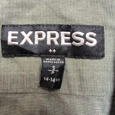Chemise Express kaki unie S manches courtes coton 2 poches boutonnées