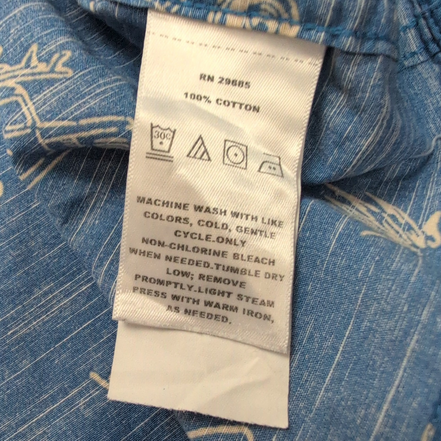 Chemise Hawaïenne Pendleton L Bleu Palmiers Voitures Coquillages Coton