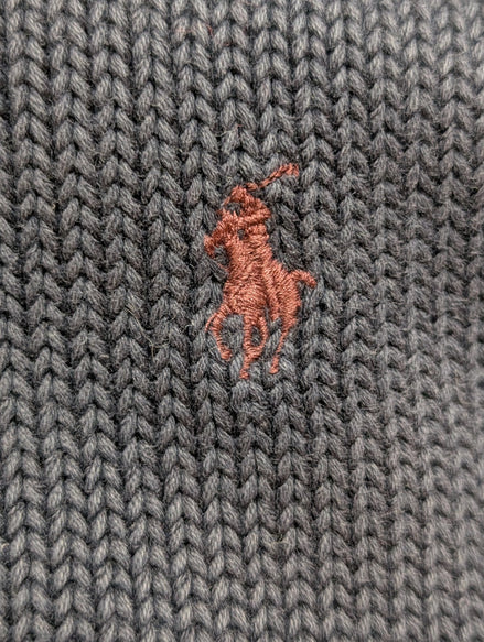 Pull Polo Ralph Lauren Bleu Marine Logo Bordeaux - Maille Dense - Taille S