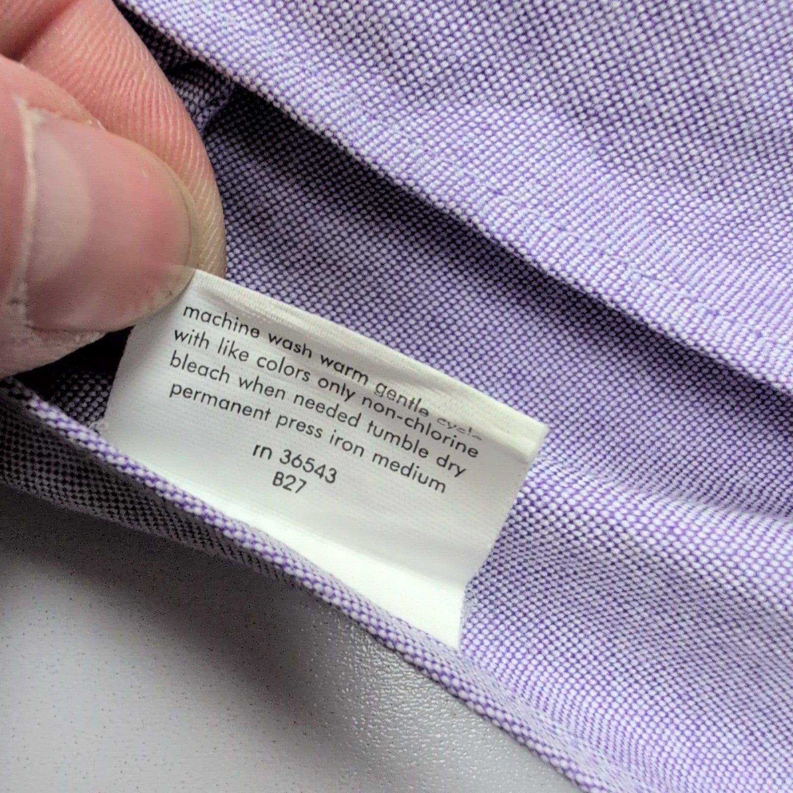 Chemise Chaps Coton Oxford lilas manches longues 1 poche M L