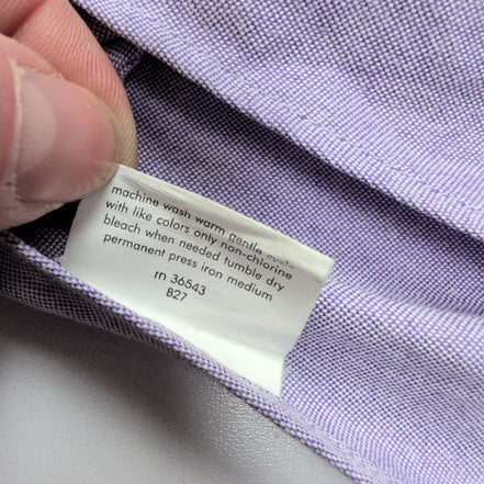 Chemise Chaps Coton Oxford lilas manches longues 1 poche M L