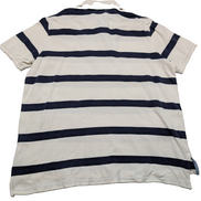 Polo rugby manches courtes Polo Ralph Lauren XXL rayures marine blanc Custom Fit