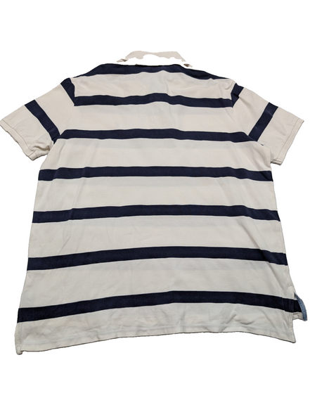 Polo rugby manches courtes Polo Ralph Lauren XXL rayures marine blanc Custom Fit