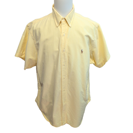 Chemise Ralph Lauren Classic Fit XL XXL Hong Kong Jaune manches courtes
