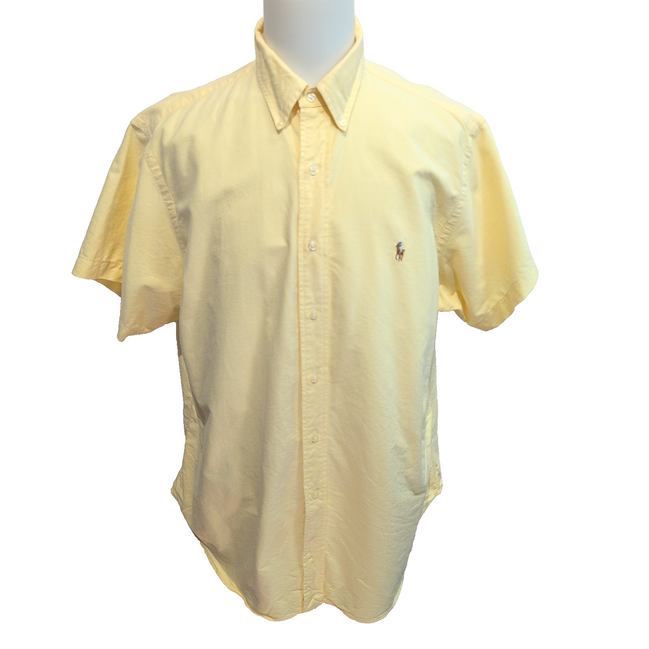 Chemise Ralph Lauren Classic Fit XL XXL Hong Kong Jaune manches courtes