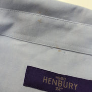 Chemise Henbury 5XL Neuve Bleu Uni Grande Taille Coton Poche Manches longues