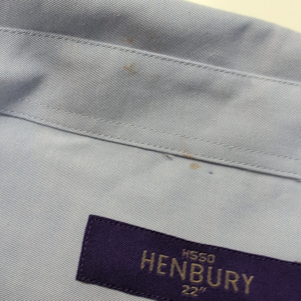 Chemise Henbury 5XL Neuve Bleu Uni Grande Taille Coton Poche Manches longues