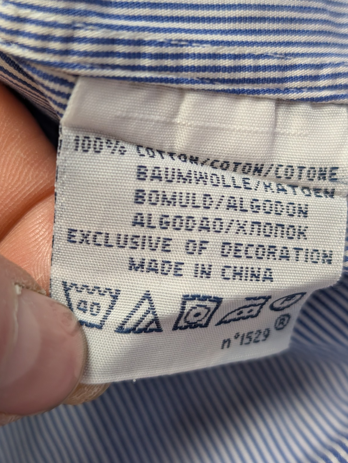 Chemise Polo Ralph Lauren Shirt M/L Regent Custom Fit Bleu Rayé Classique
