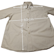 Chemise manches courtes L.L. Bean crème uni Vintage Homme taille L