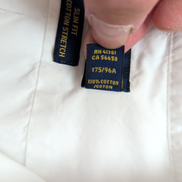 Chemise Ralph Lauren M Slim Fit blanc uni stretch logo bleu marine