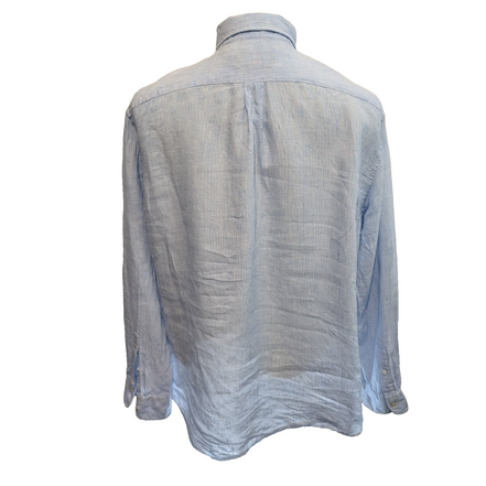 Chemise Vineyard Vines Tucker L 100% lin bleu rayures Classic Fit