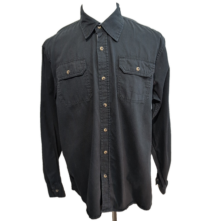 Chemise WRANGLER Noire avec Poches Manches Longues - Taille L (Coupe XL)