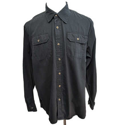 Chemise WRANGLER Noire avec Poches Manches Longues - Taille L (Coupe XL)