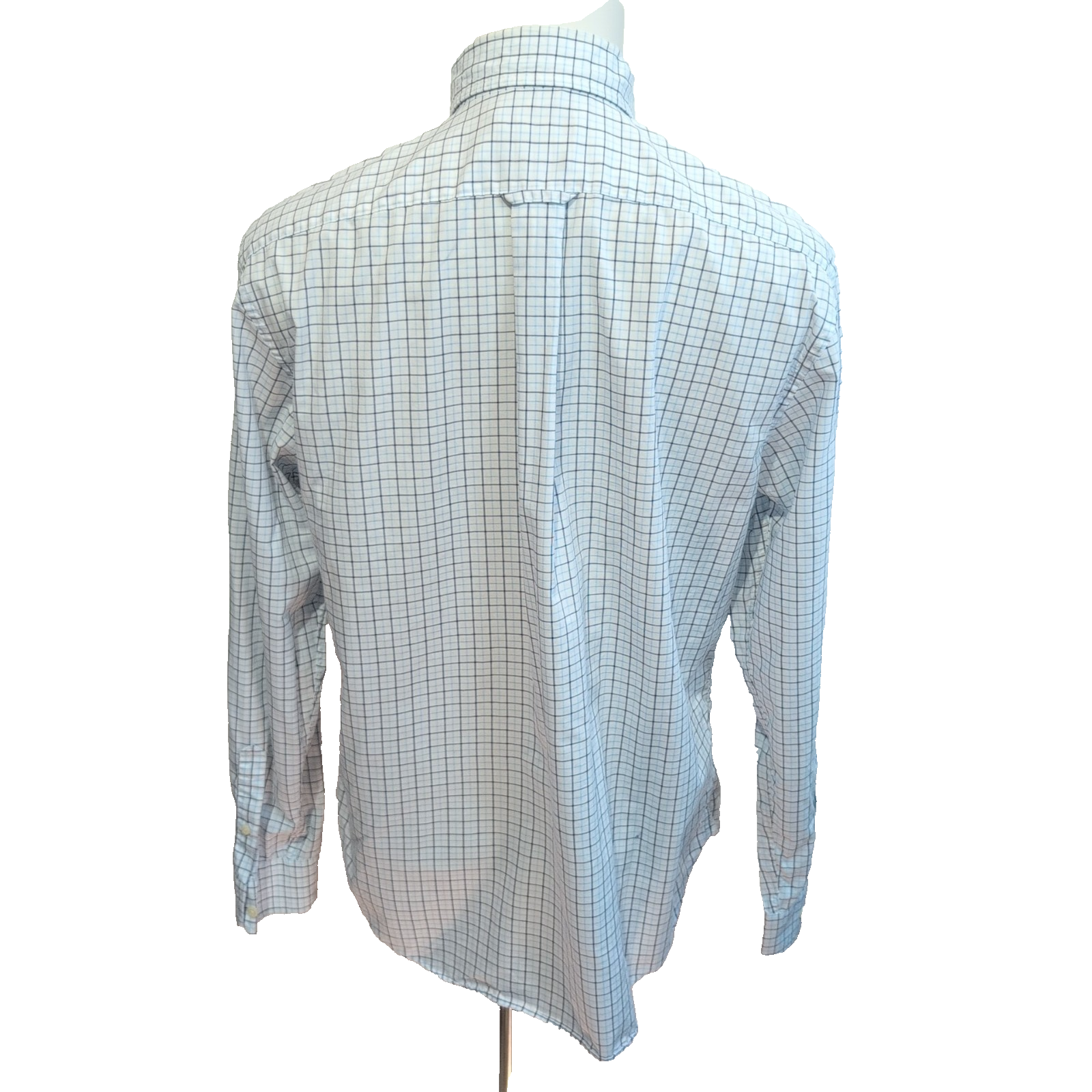 Chemise Nautica Blanche À Carreaux Bleus Slim Fit Manches Longues Taille L