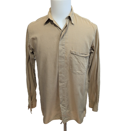 Jean Paul Germain chemise 100% lin beige vintage finition cachée boutons M