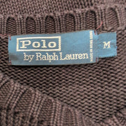 Pull Polo Ralph Lauren col rond bordeaux foncé tirant sur le marron taille L
