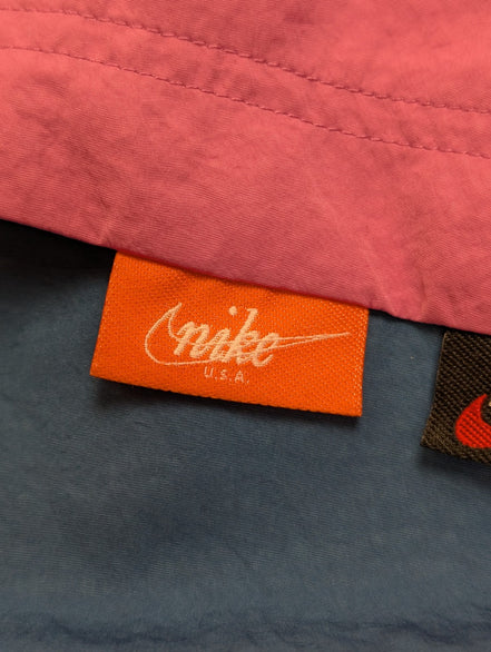NIKE Veste Long Coupe-Vent Femme XL Rose Bleu Blanc Vintage Neuf | 322BSR