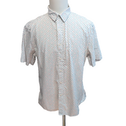Chemise Nicole Miller XL blanche avions coton stretch manches courtes