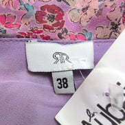 Haut Femme La Redoute Taille 38 Violet Rouge Fleuri Épaule Dénudées Neuf