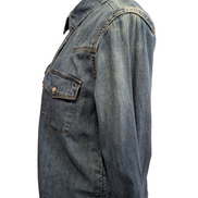 Chemise LEVI'S Femme Western Jean Denim Bleu Manches Longues - Taille L