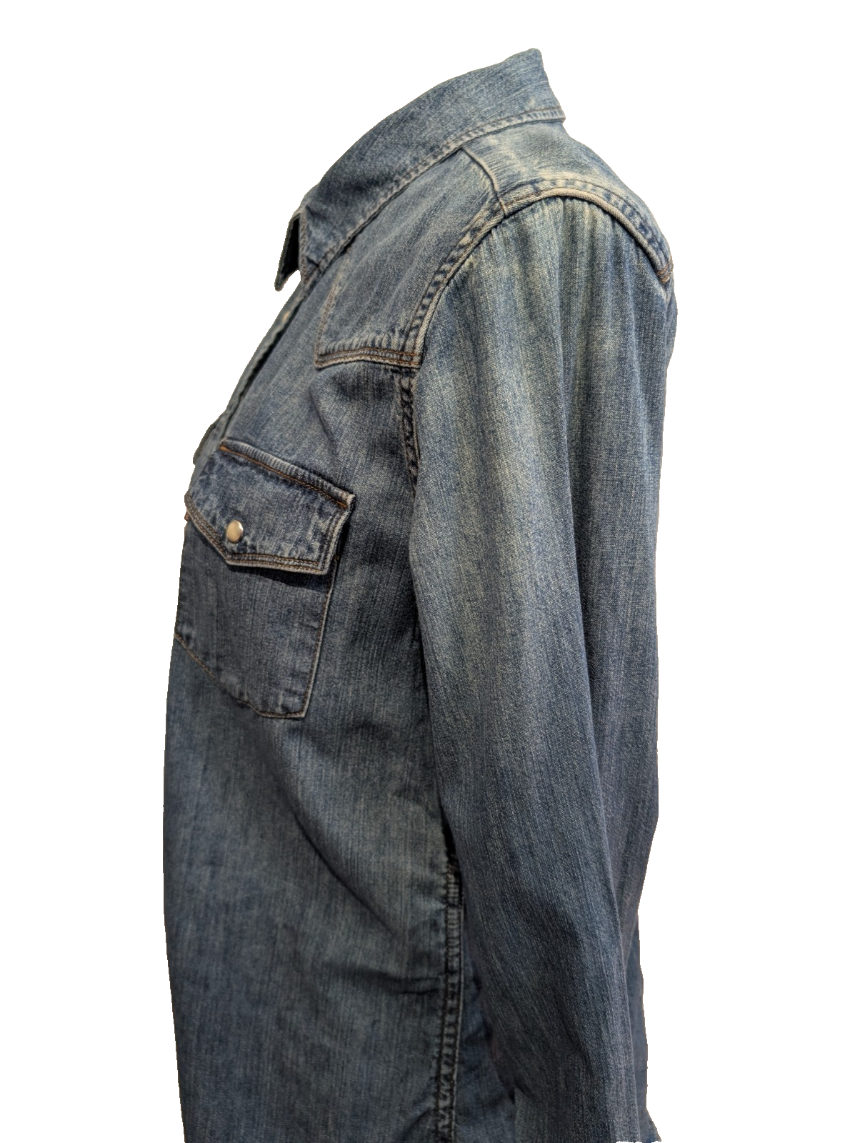 Chemise LEVI'S Femme Western Jean Denim Bleu Manches Longues - Taille L
