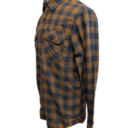 CHEMISE FLANELLE WRANGLER M MARRON NOIR Carreaux Workwear Poche Stylo