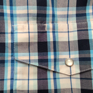 Chemise Wrangler Western Manches Longues Bleu et Blanc Taille L