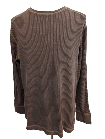 Pull Tommy Hilfiger Marron Texturé Gaufré & Côtelé - Taille L (M)