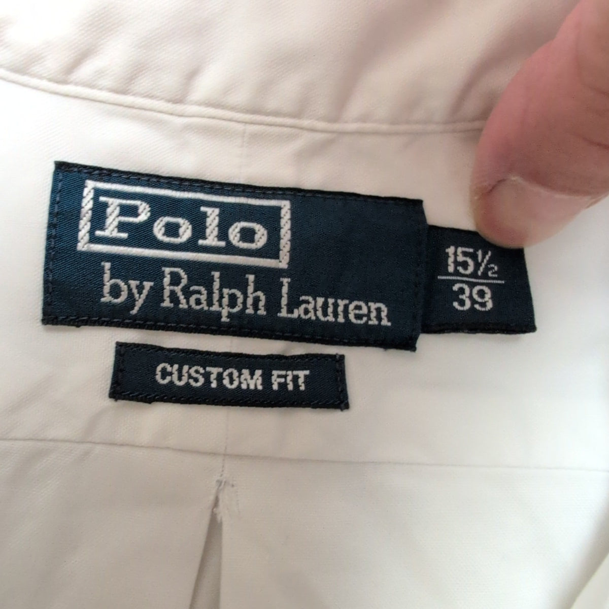 Chemise Polo Ralph Lauren Taille M Custom Fit Blanche Coton Logo Bleu Marine