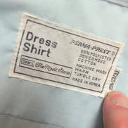 Chemise SEARS Permanent Press Vintage 70s Bleu USA Col Pointe M/L